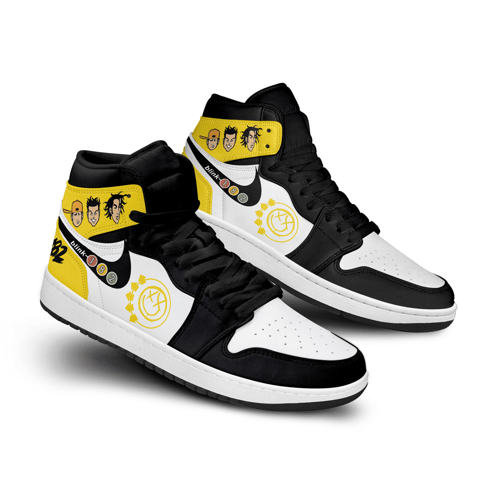 Ideafootwear Blink 182 AJ1 High Sneakers Shoes For Men And Women 15