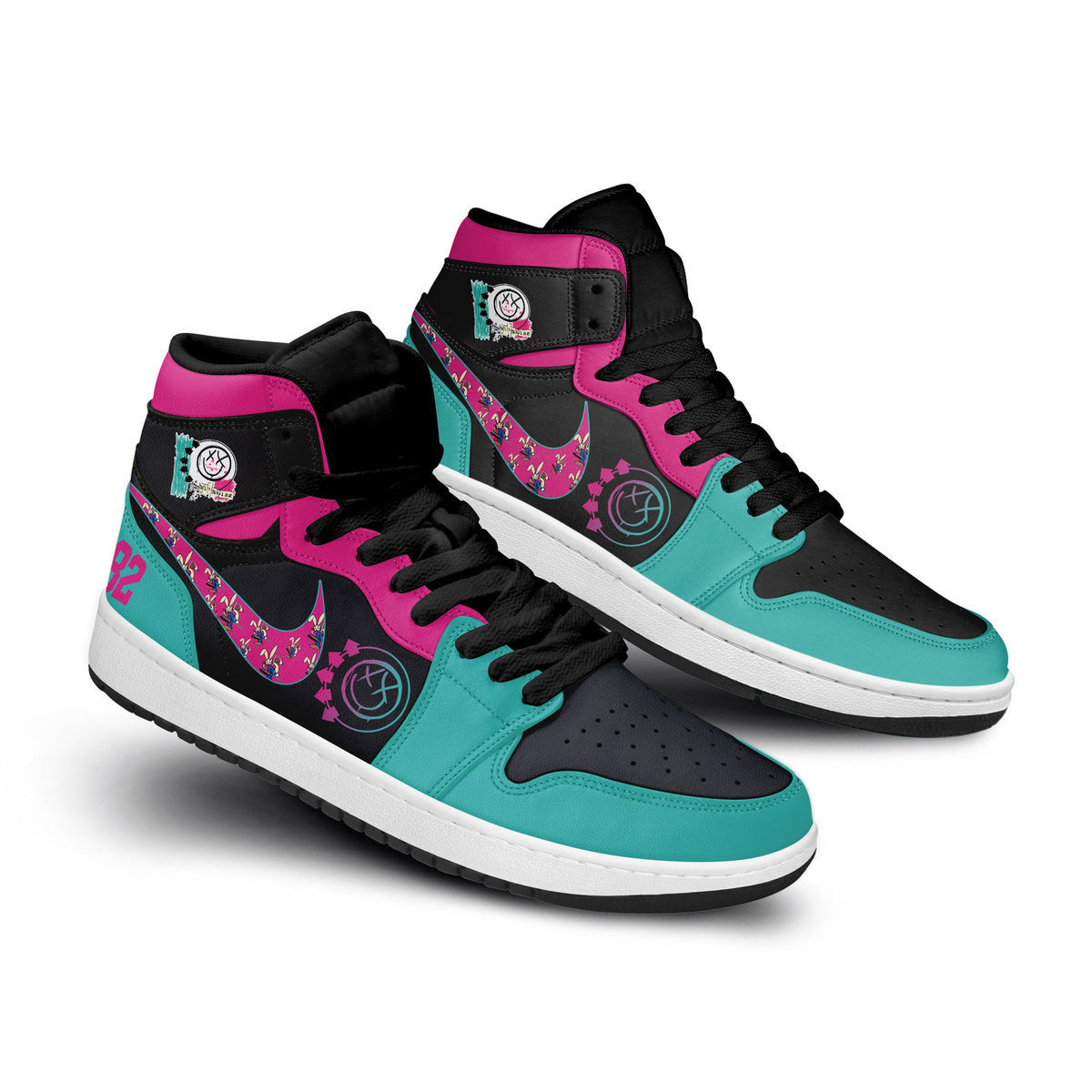 Ideafootwear Blink 182 AJ1 High Sneakers Shoes For Men And Women 12