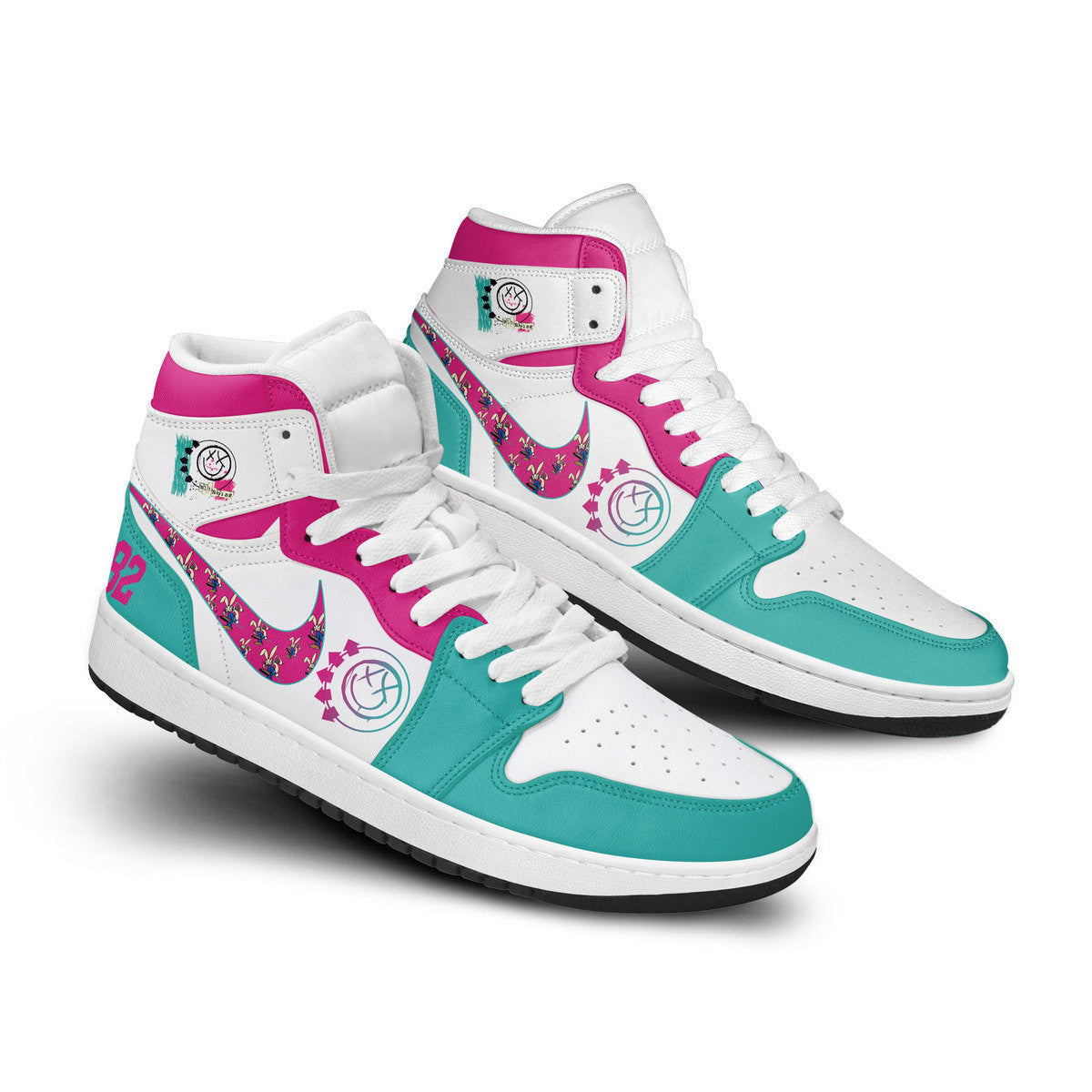 Ideafootwear Blink 182 AJ1 High Sneakers Shoes For Men And Women 7