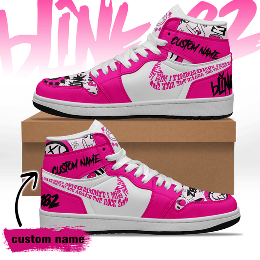 Ideafootwear Blink 182 AJ1 High Sneakers Shoes For Men And Women 14