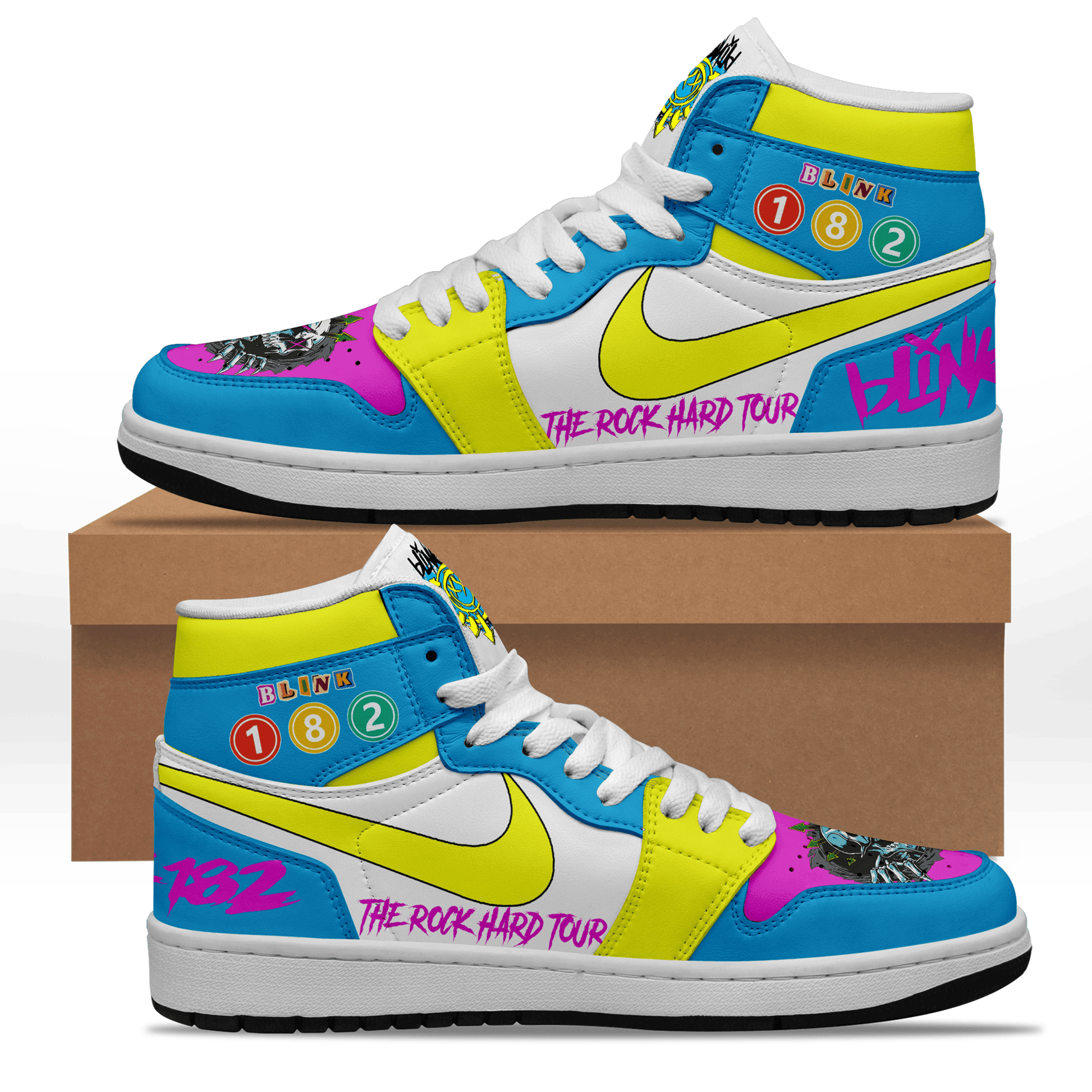 Ideafootwear Blink 182 AJ1 High Sneakers Shoes For Men And Women 11