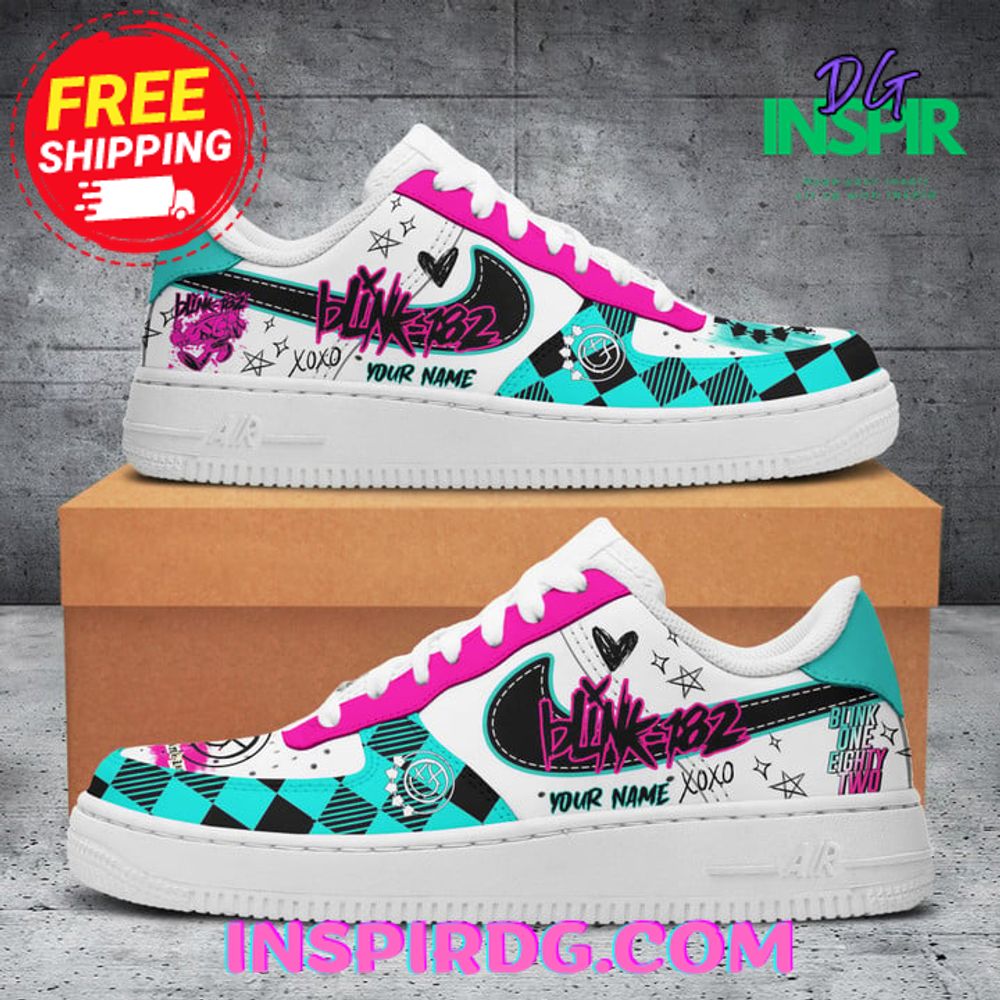 Ideafootwear Blink182 Air Low-Top Sneakers Shoes For Men And Women 1