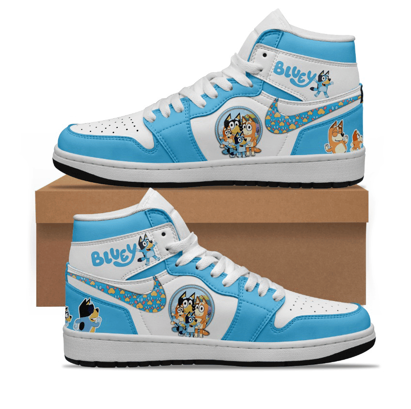 Ideafootwear Bluey AJ1 High Sneakers Shoes For Men And Women 6