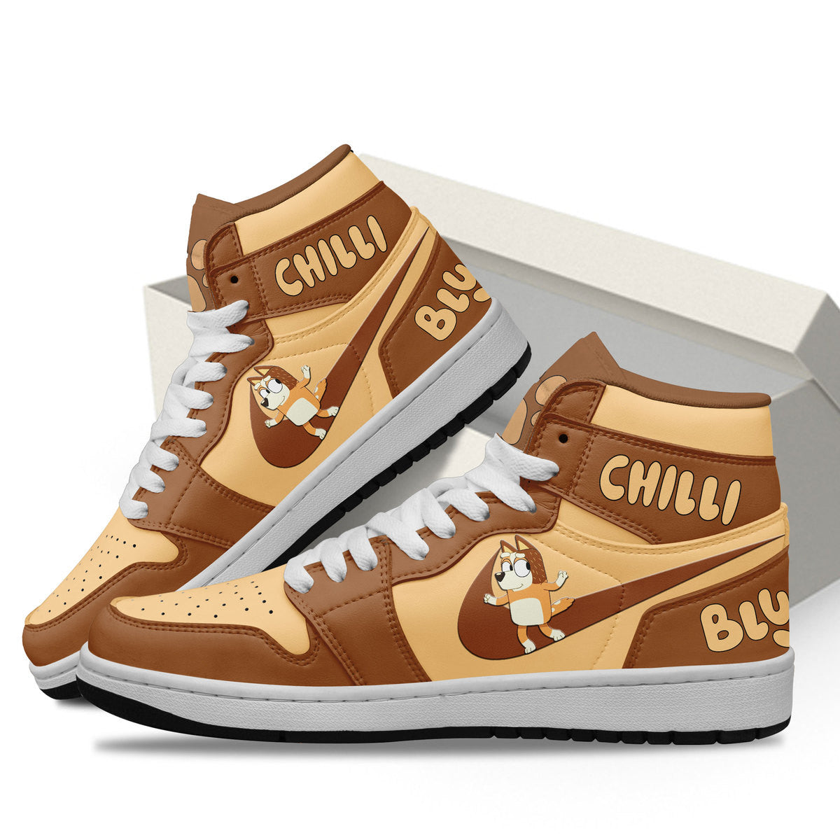 Ideafootwear Bluey AJ1 High Sneakers Shoes For Men And Women 5