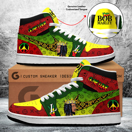 Ideafootwear Bob Marley AJ1 High Sneakers Shoes For Men And Women 2