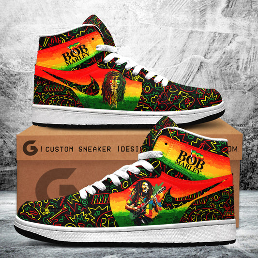 Ideafootwear Bob Marley AJ1 High Sneakers Shoes For Men And Women 17