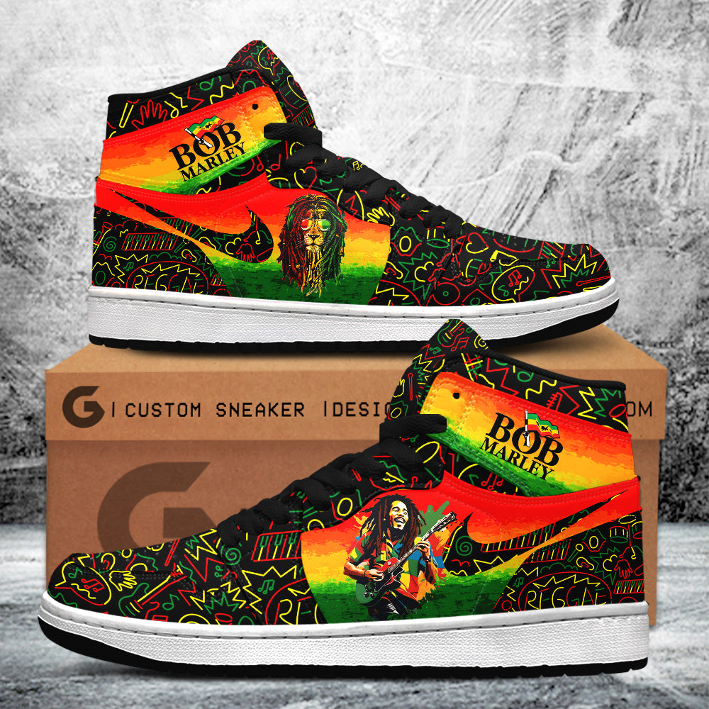 Ideafootwear Bob Marley AJ1 High Sneakers Shoes For Men And Women 14