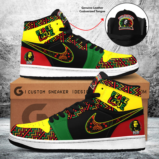 Ideafootwear Bob Marley AJ1 High Sneakers Shoes For Men And Women 8