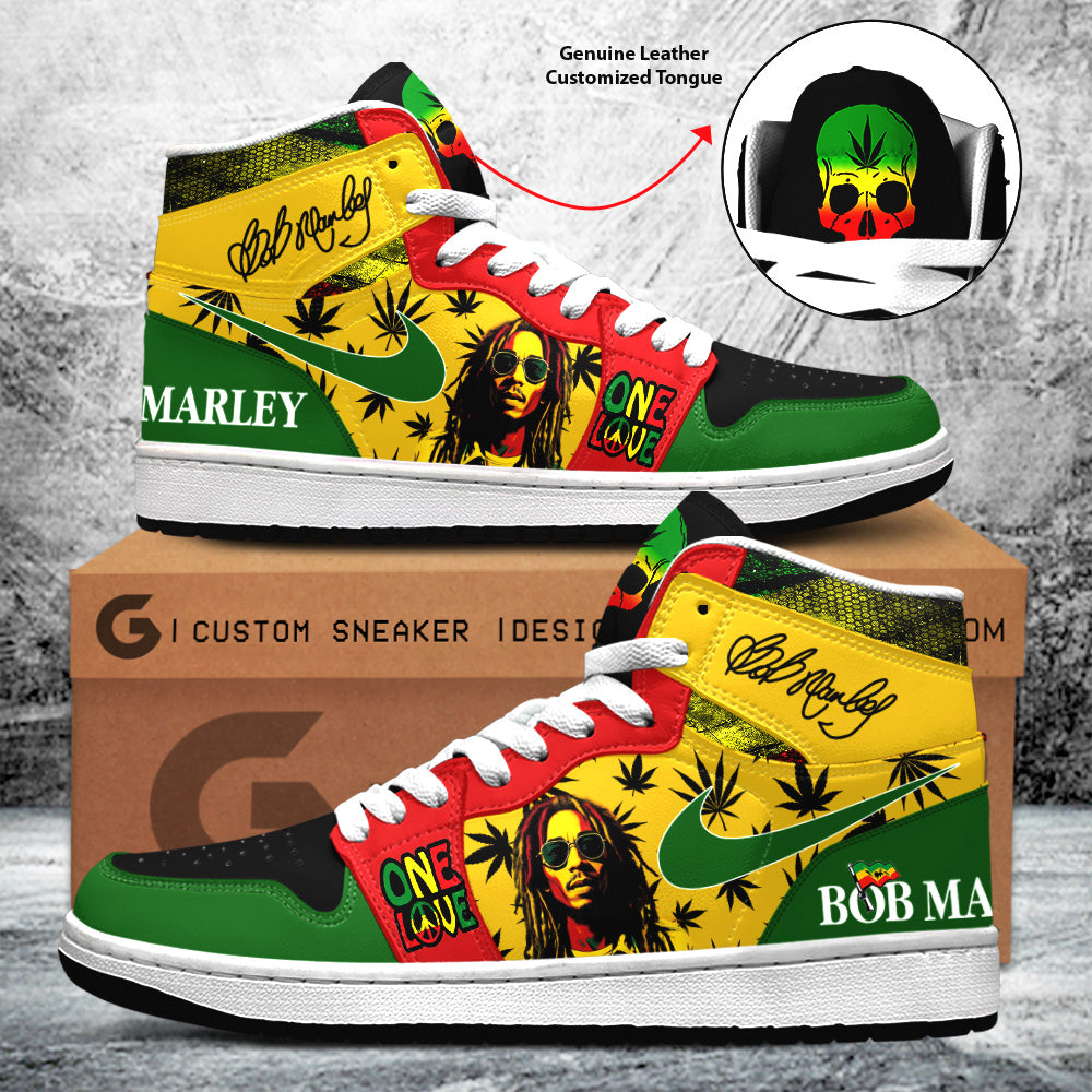 Ideafootwear Bob Marley AJ1 High Sneakers Shoes For Men And Women 16