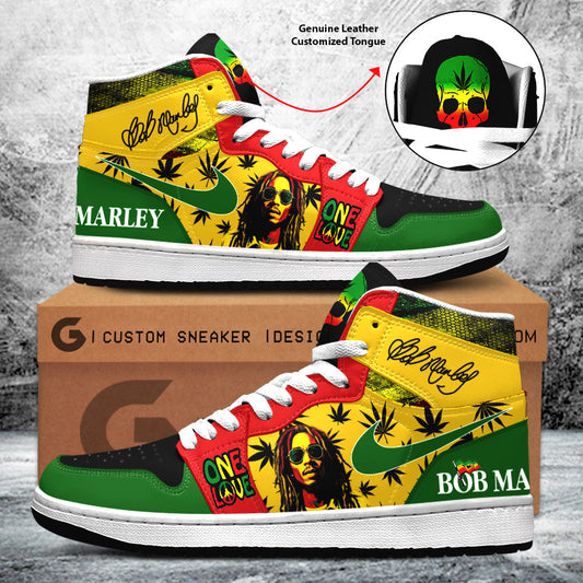 Ideafootwear Bob Marley AJ1 High Sneakers Shoes For Men And Women 16