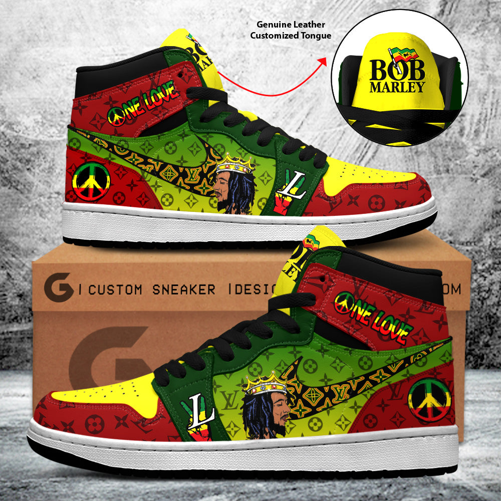 Ideafootwear Bob Marley AJ1 High Sneakers Shoes For Men And Women 1