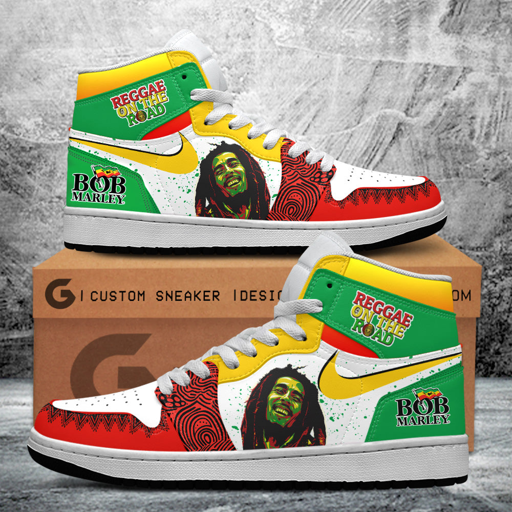 Ideafootwear Bob Marley AJ1 High Sneakers Shoes For Men And Women 10