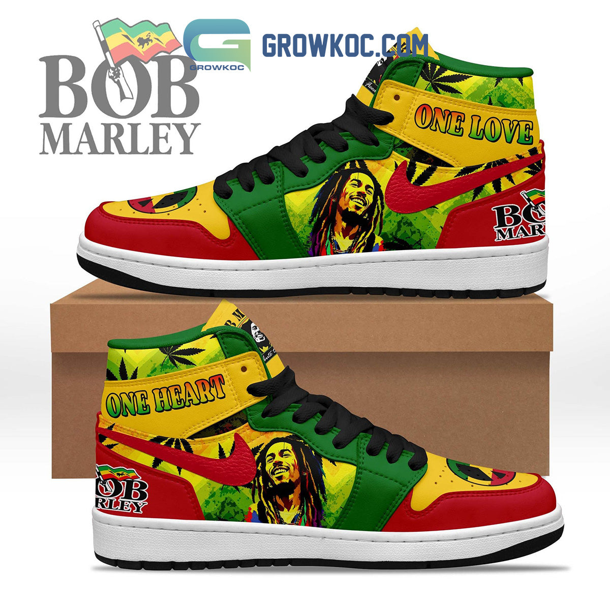 Ideafootwear Bob Marley AJ1 High Sneakers Shoes For Men And Women 19