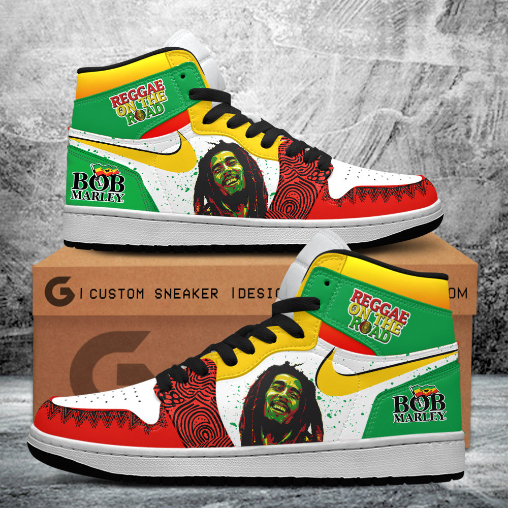 Ideafootwear Bob Marley AJ1 High Sneakers Shoes For Men And Women 9