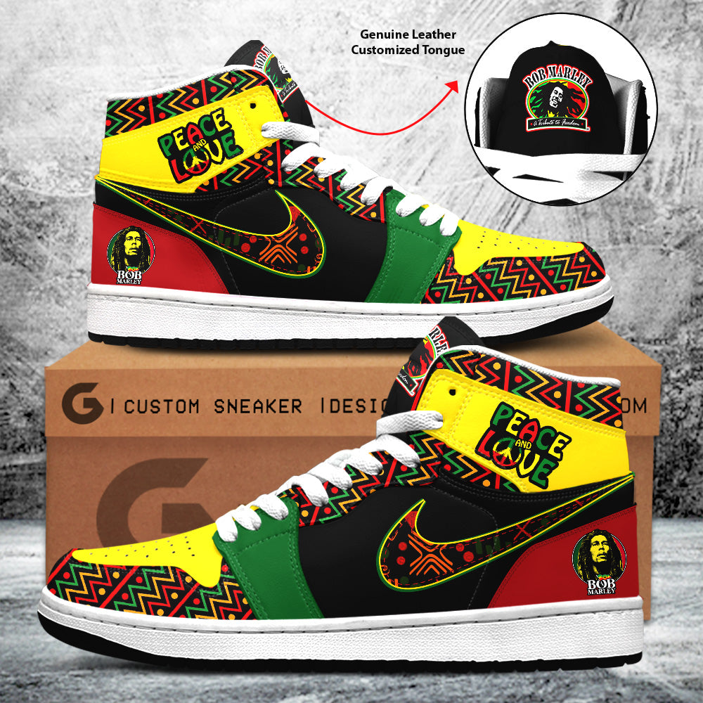Ideafootwear Bob Marley AJ1 High Sneakers Shoes For Men And Women 5