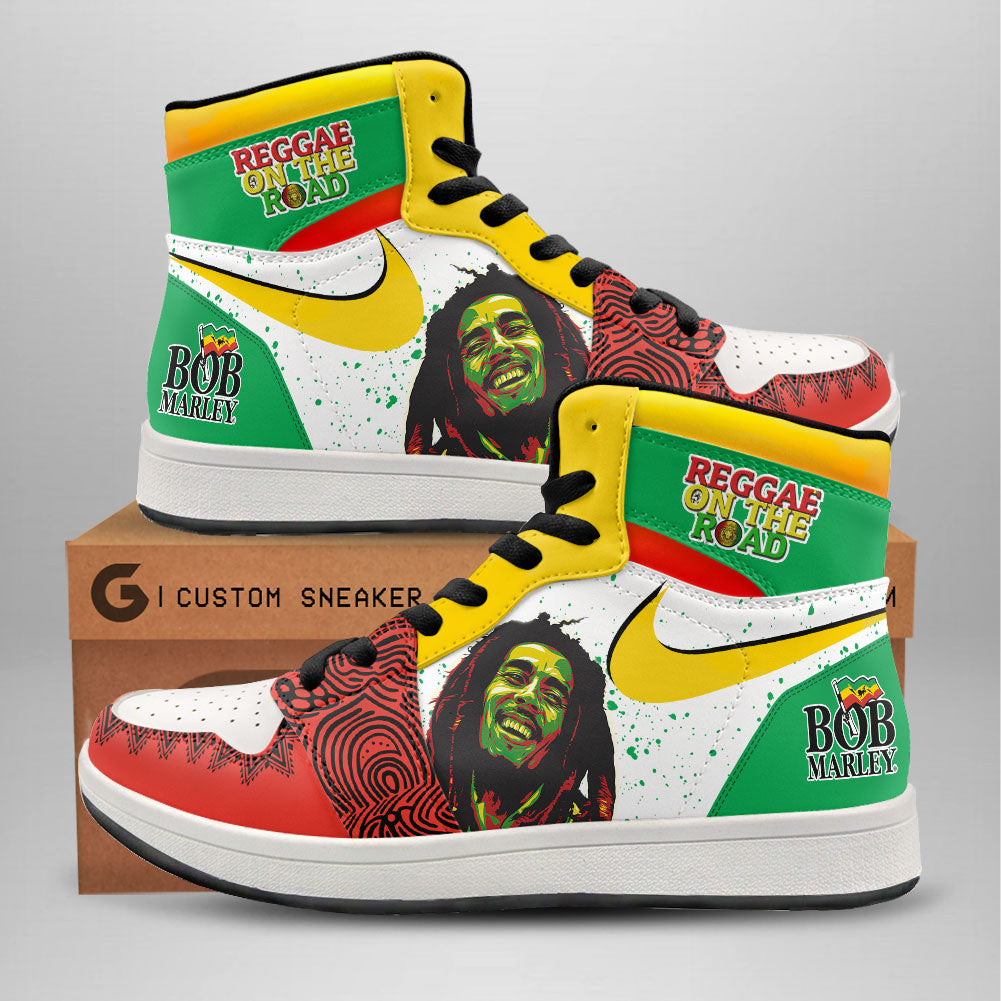 Ideafootwear Bob Marley AJ1 High Sneakers Shoes For Men And Women 4