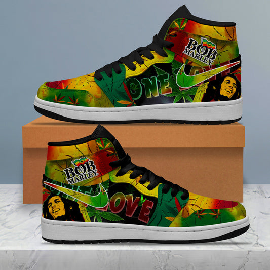 Ideafootwear Bob Marley AJ1 High Sneakers Shoes For Men And Women 12
