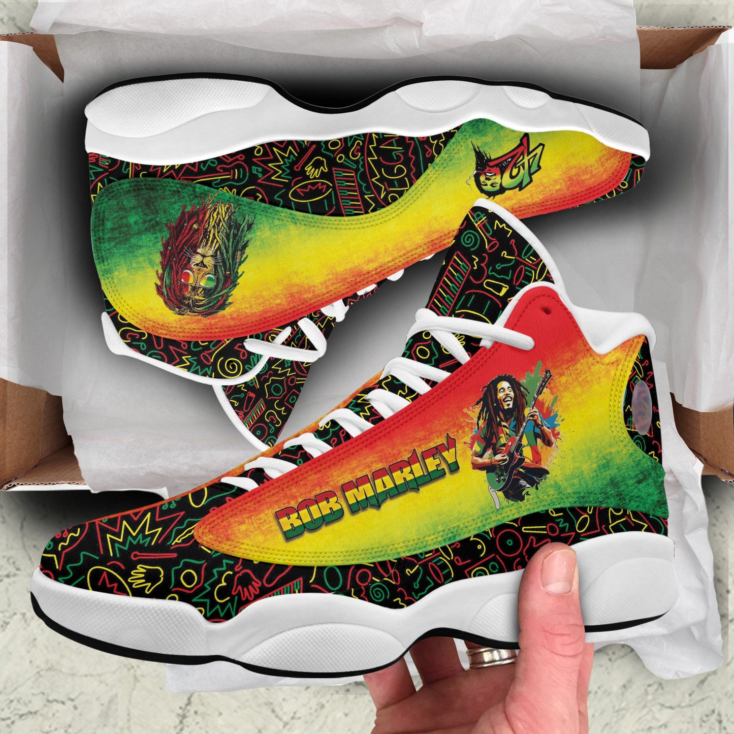 Ideafootwear Bob Marley AJ13 Sneakers Shoes For Men And Women 1