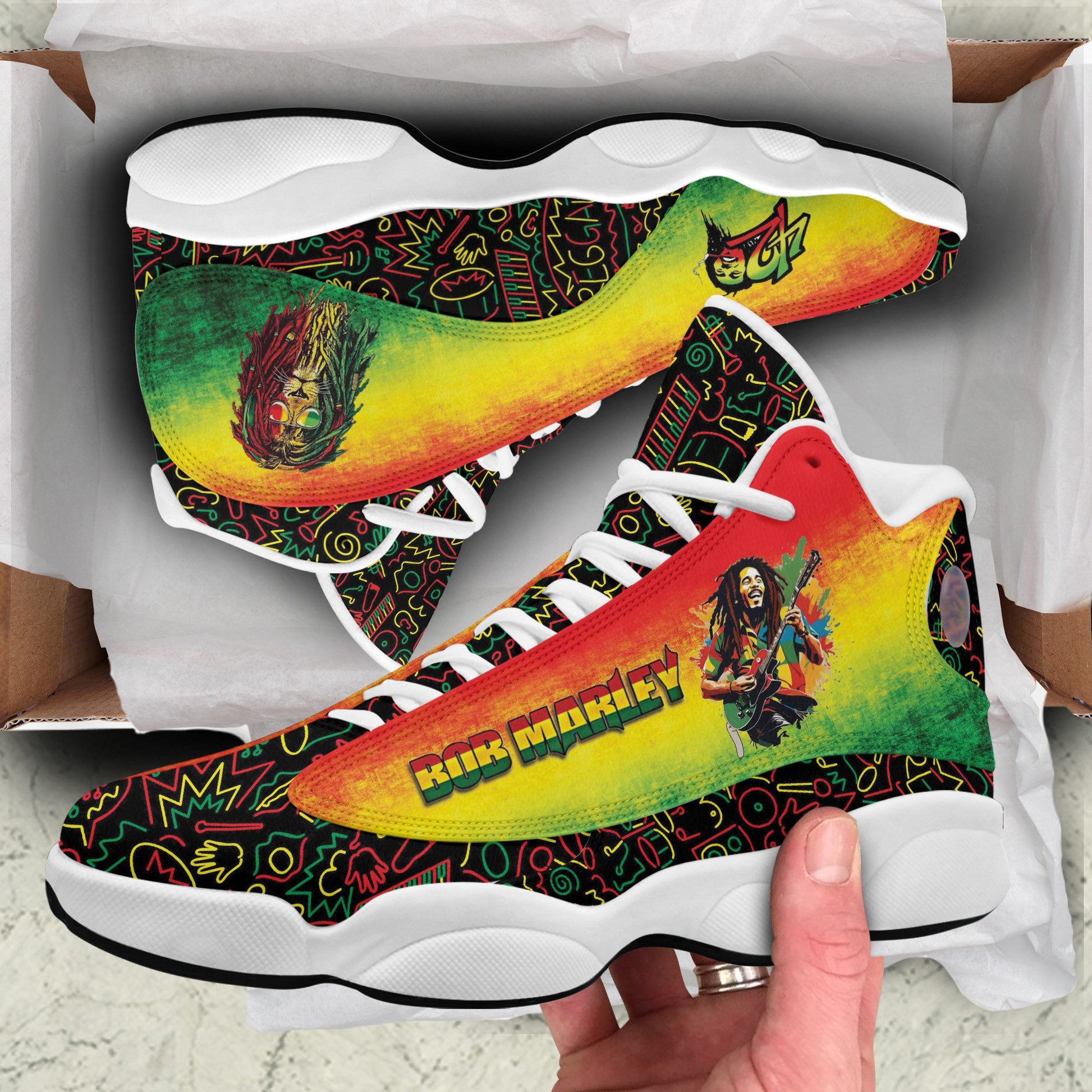 Ideafootwear Bob Marley AJ13 Sneakers Shoes For Men And Women 1