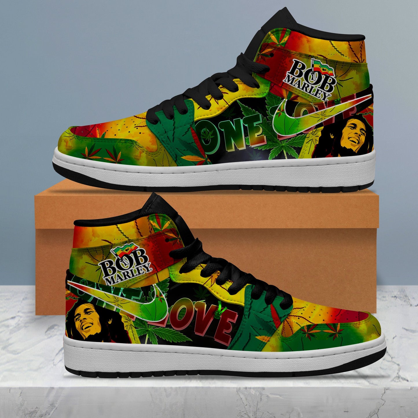 Ideafootwear Bob Marley AJ1 High Sneakers Shoes For Men And Women 27