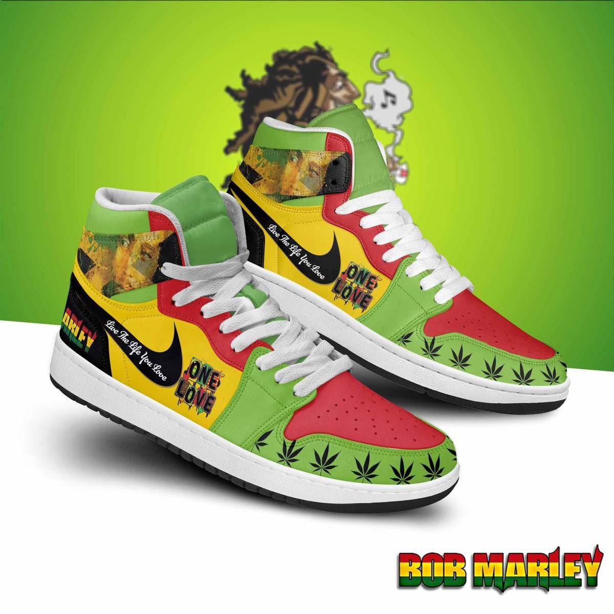 Ideafootwear Bob Marley AJ1 High Sneakers Shoes For Men And Women 24