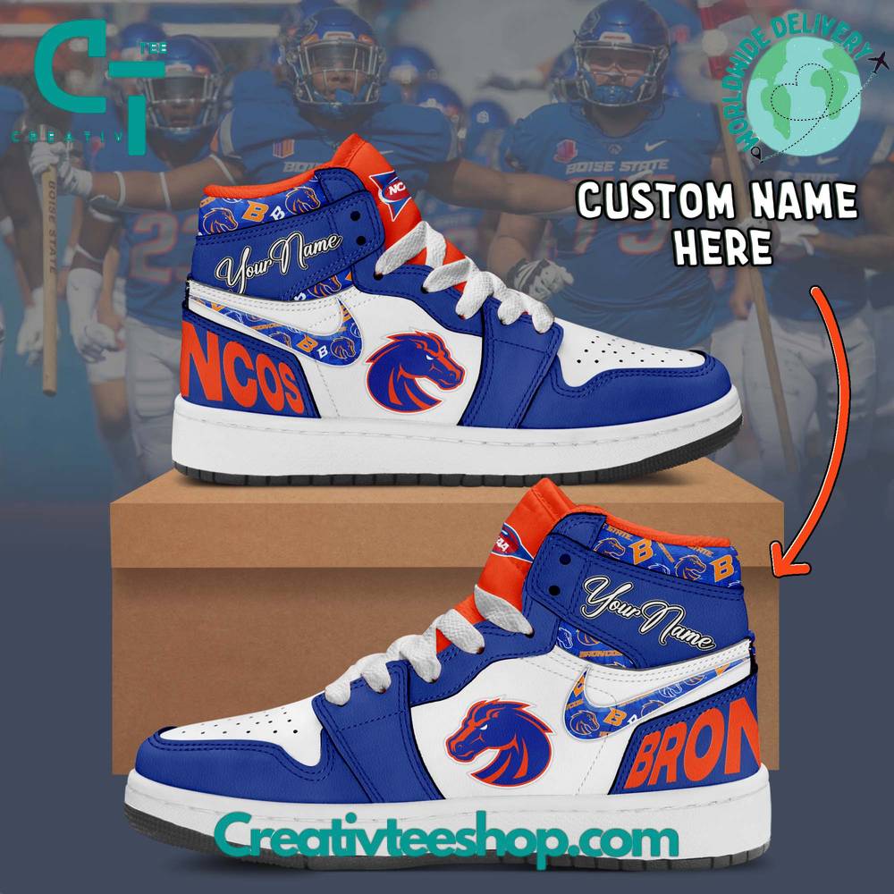 Ideafootwear Boise State Broncos AJ1 High Sneakers Shoes For Men And Women 1