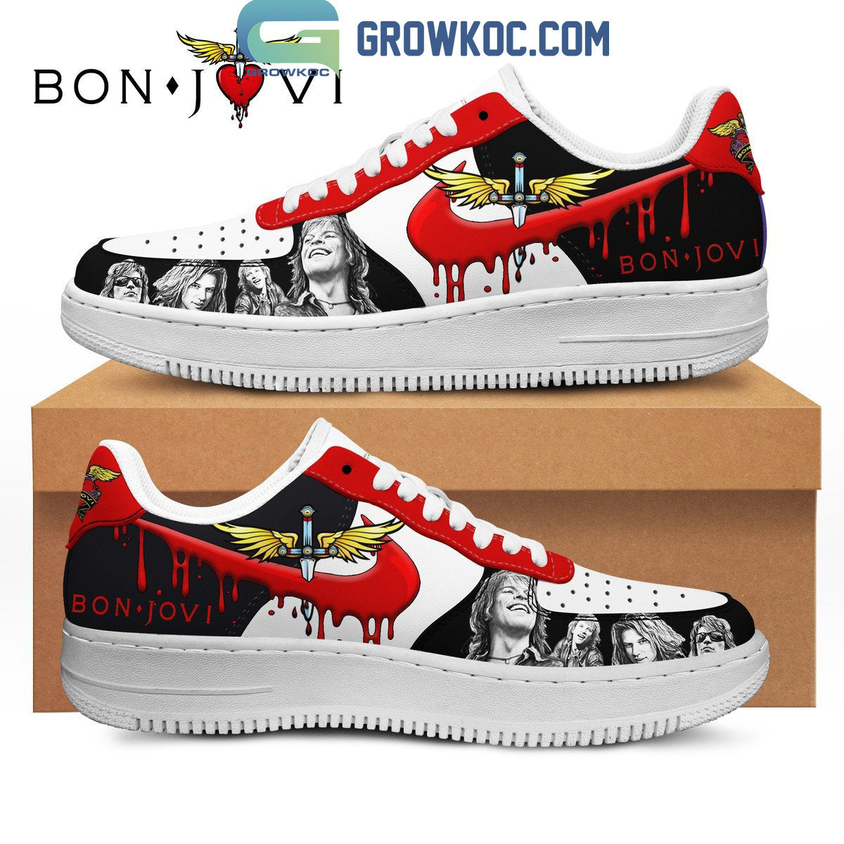 Ideafootwear Bon Jovi Air Low-Top Sneakers Shoes For Men And Women 8