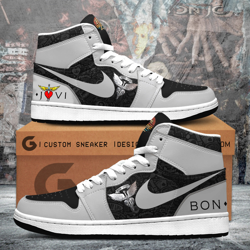 Ideafootwear Bon Jovi AJ1 High Sneakers Shoes For Men And Women 2