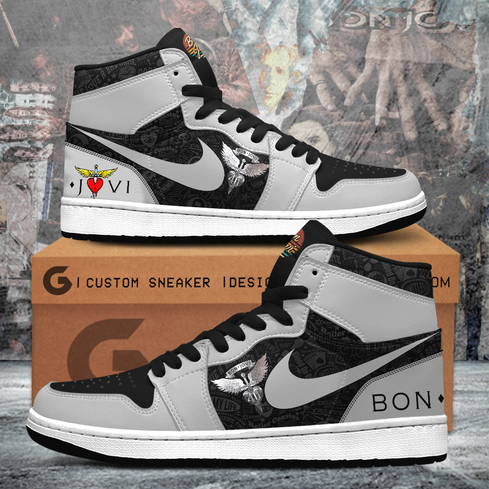 Ideafootwear Bon Jovi AJ1 High Sneakers Shoes For Men And Women 6