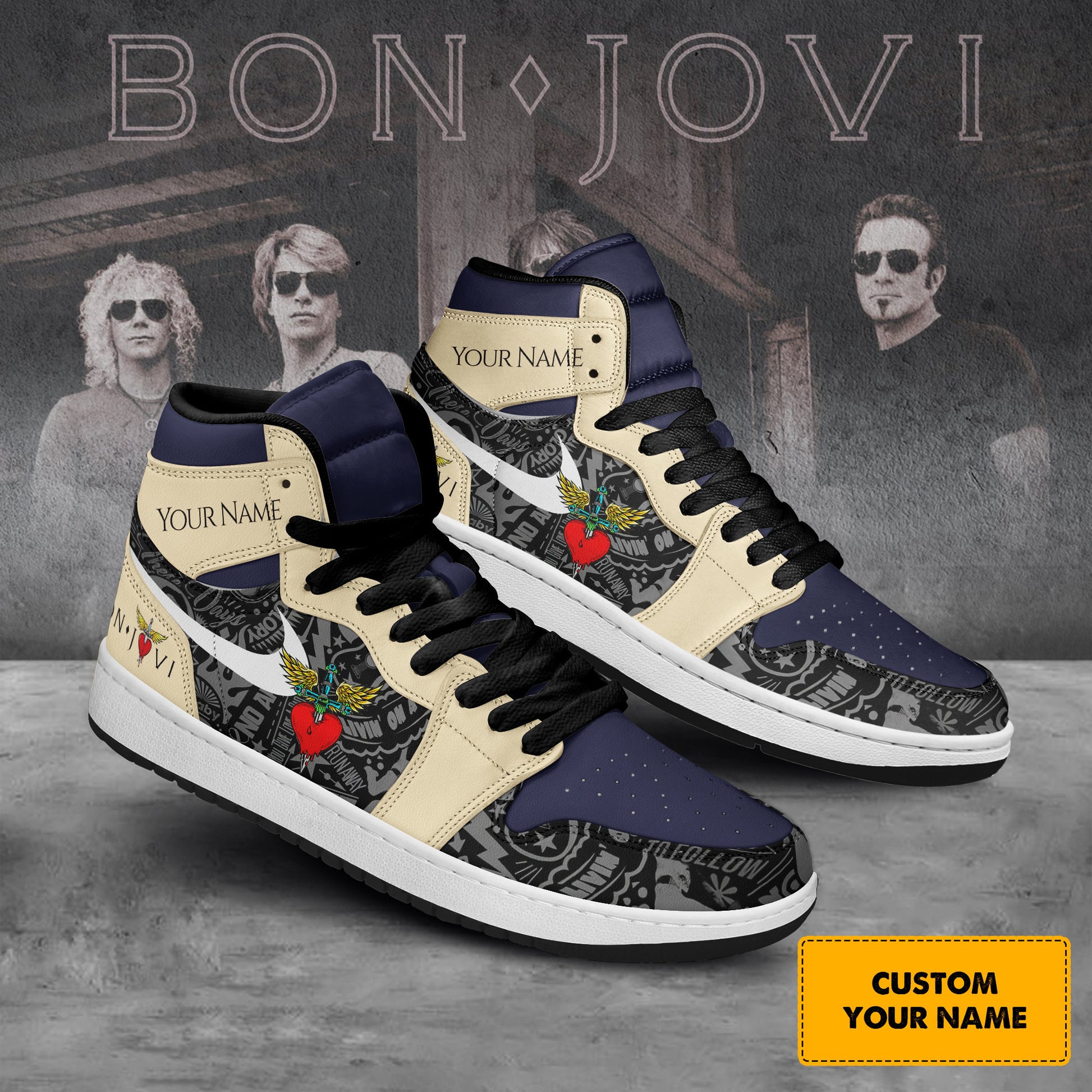 Ideafootwear Bon Jovi AJ1 High Sneakers Shoes For Men And Women 12