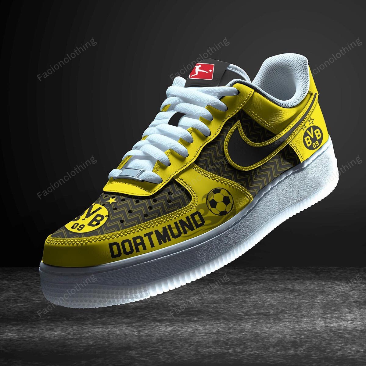 Ideafootwear Borussia Dortmund Air Low-Top Sneakers Shoes For Men And Women 4