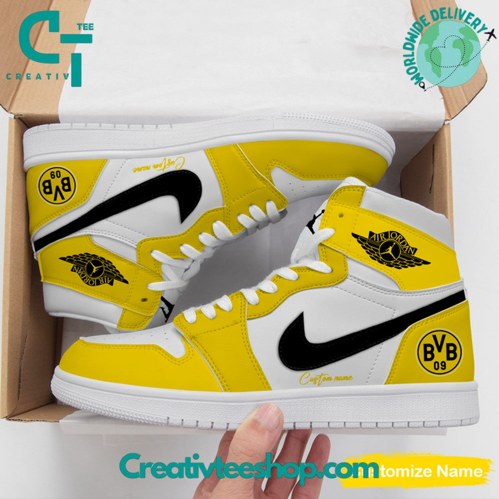 Ideafootwear Borussia Dortmund AJ1 High Sneakers Shoes For Men And Women 2