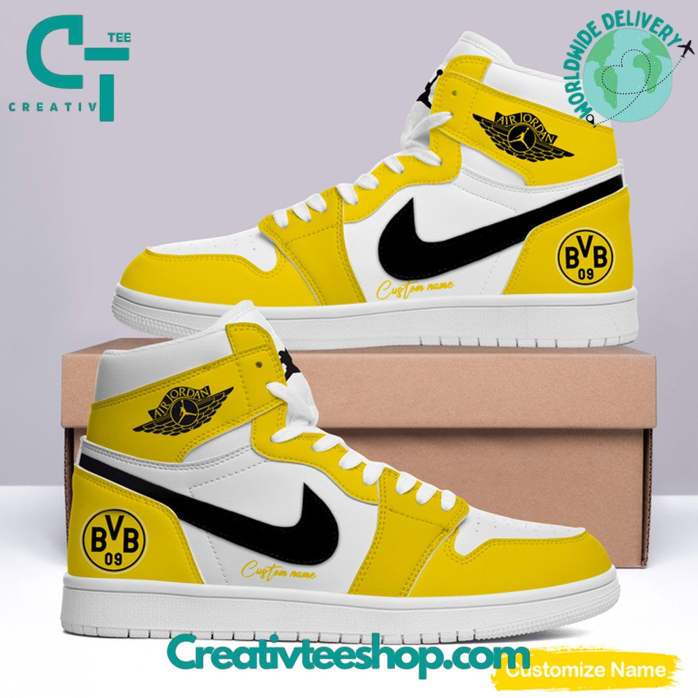 Ideafootwear Borussia Dortmund AJ1 High Sneakers Shoes For Men And Women 2