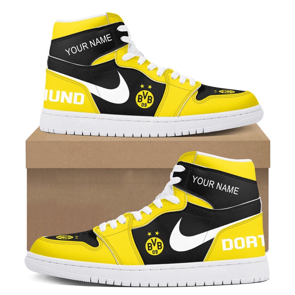 Ideafootwear Borussia Dortmund AJ1 High Sneakers Shoes For Men And Women 1