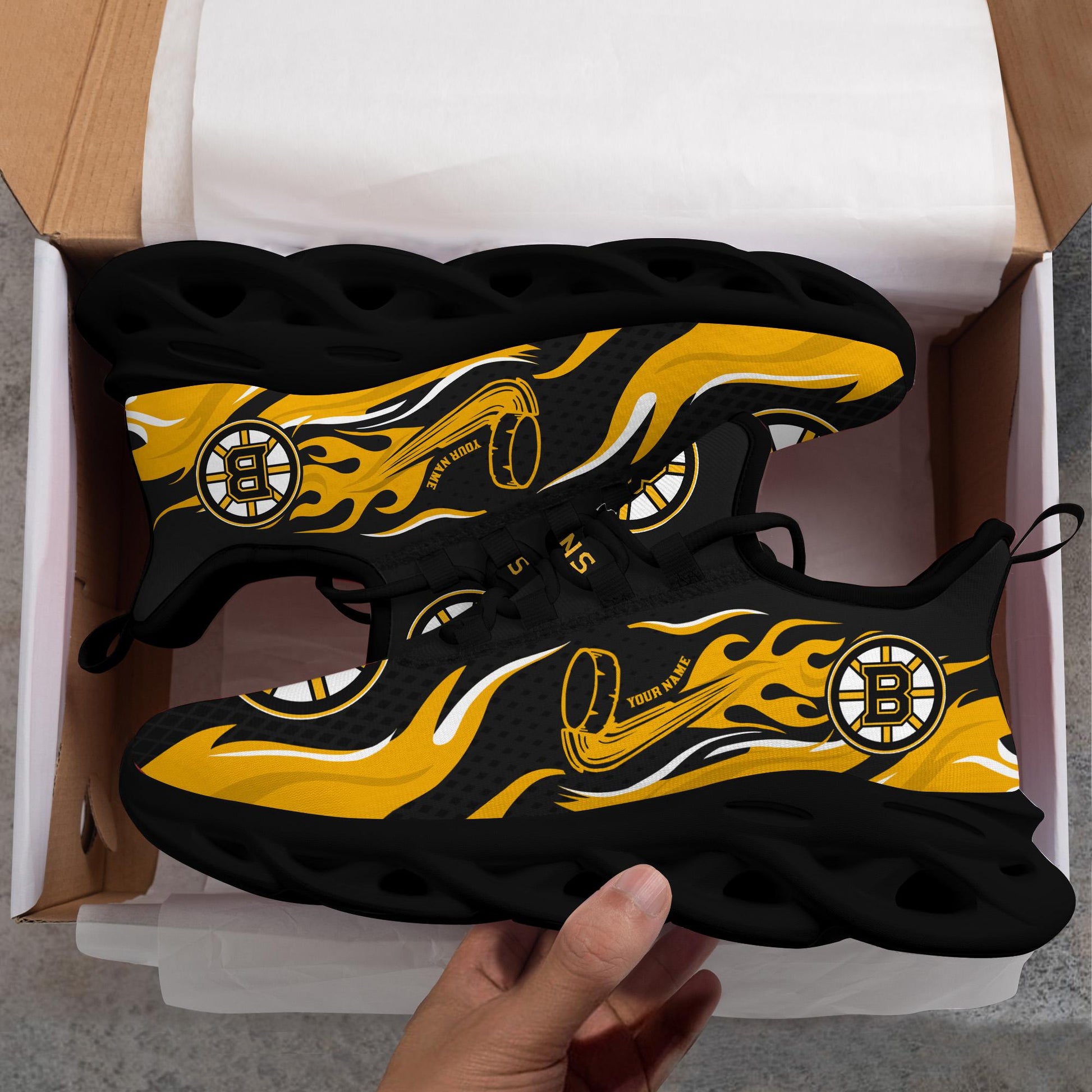 Ideafootwear Boston Bruins Max Soul Shoes Sneakers For Men And Women 4