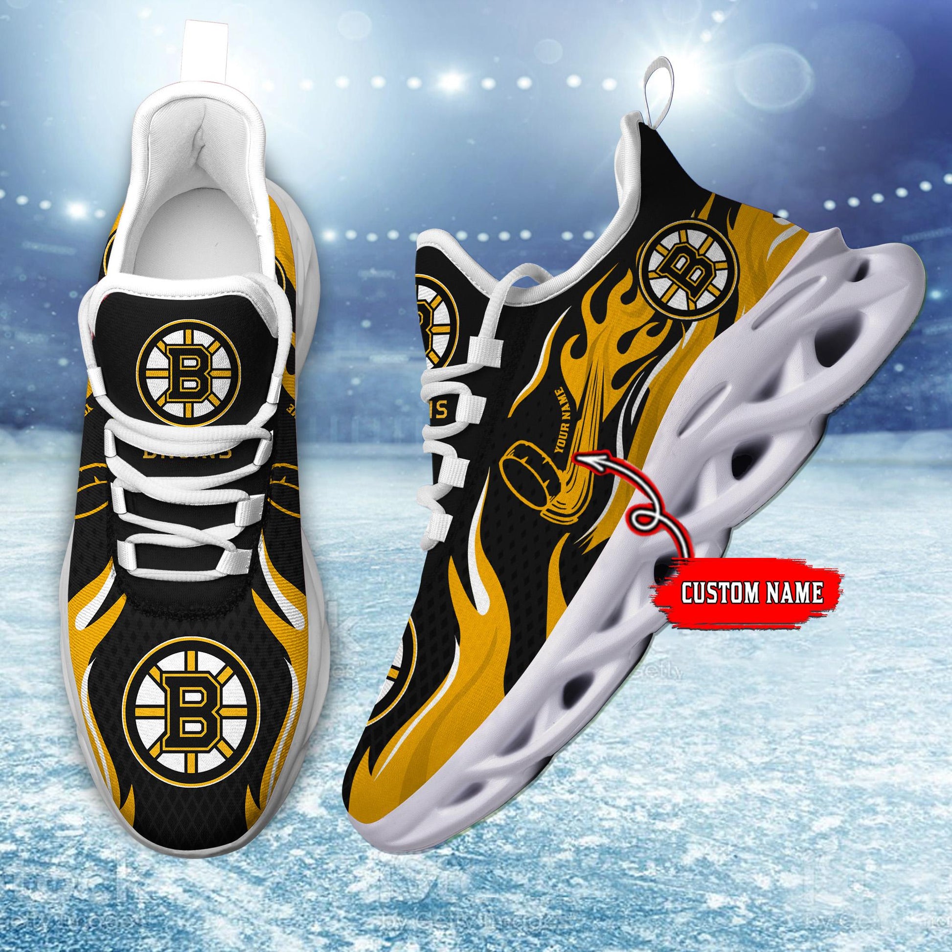 Ideafootwear Boston Bruins Max Soul Shoes Sneakers For Men And Women 4