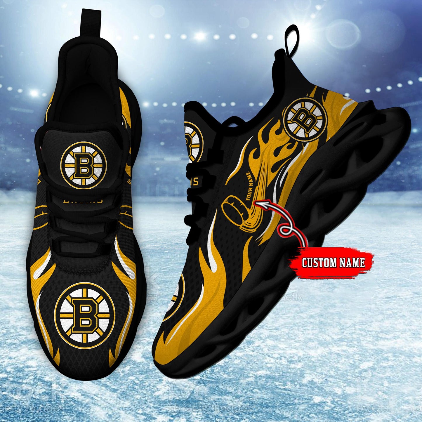Ideafootwear Boston Bruins Max Soul Shoes Sneakers For Men And Women 4