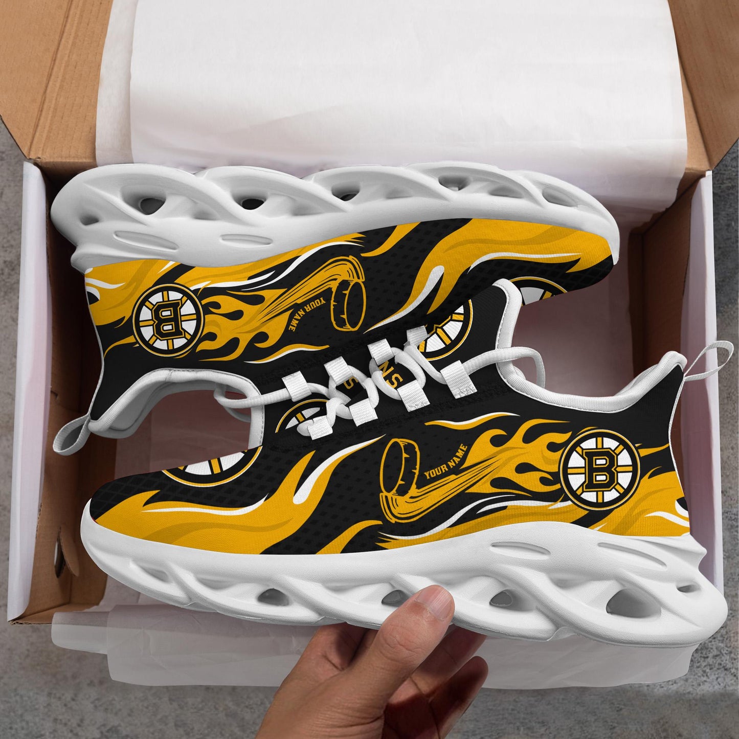 Ideafootwear Boston Bruins Max Soul Shoes Sneakers For Men And Women 4