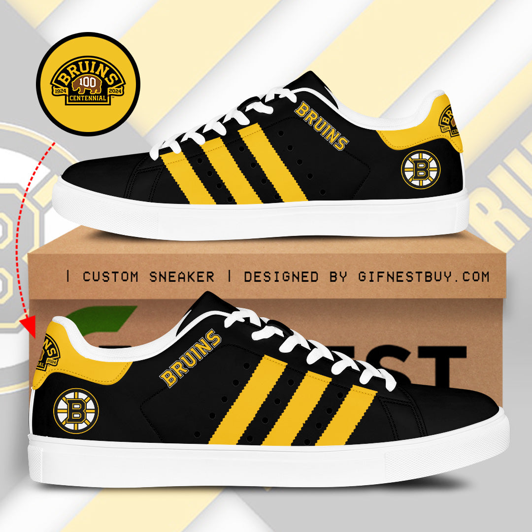 Ideafootwear Boston Bruins Skate Stan Shoes Sneakes For Men And Women 1