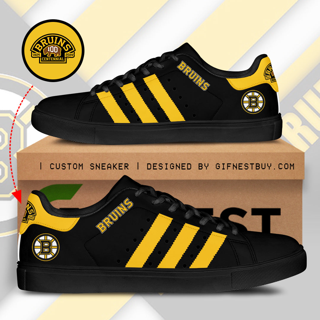 Ideafootwear Boston Bruins Skate Stan Shoes Sneakes For Men And Women 1