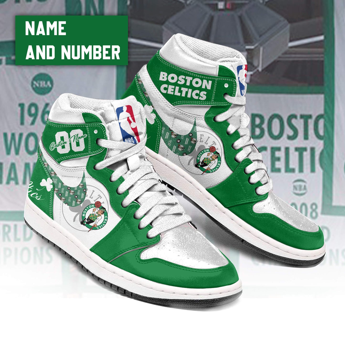 Ideafootwear Boston Celtics AJ1 High Sneakers Shoes For Men And Women 1