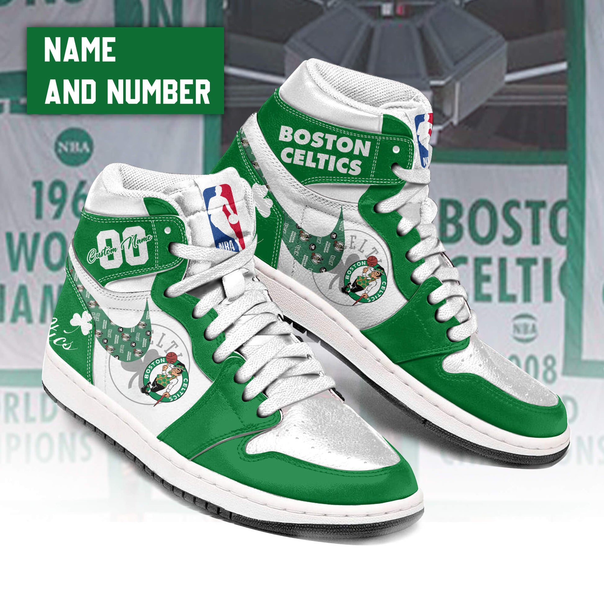 Ideafootwear Boston Celtics AJ1 High Sneakers Shoes For Men And Women 1