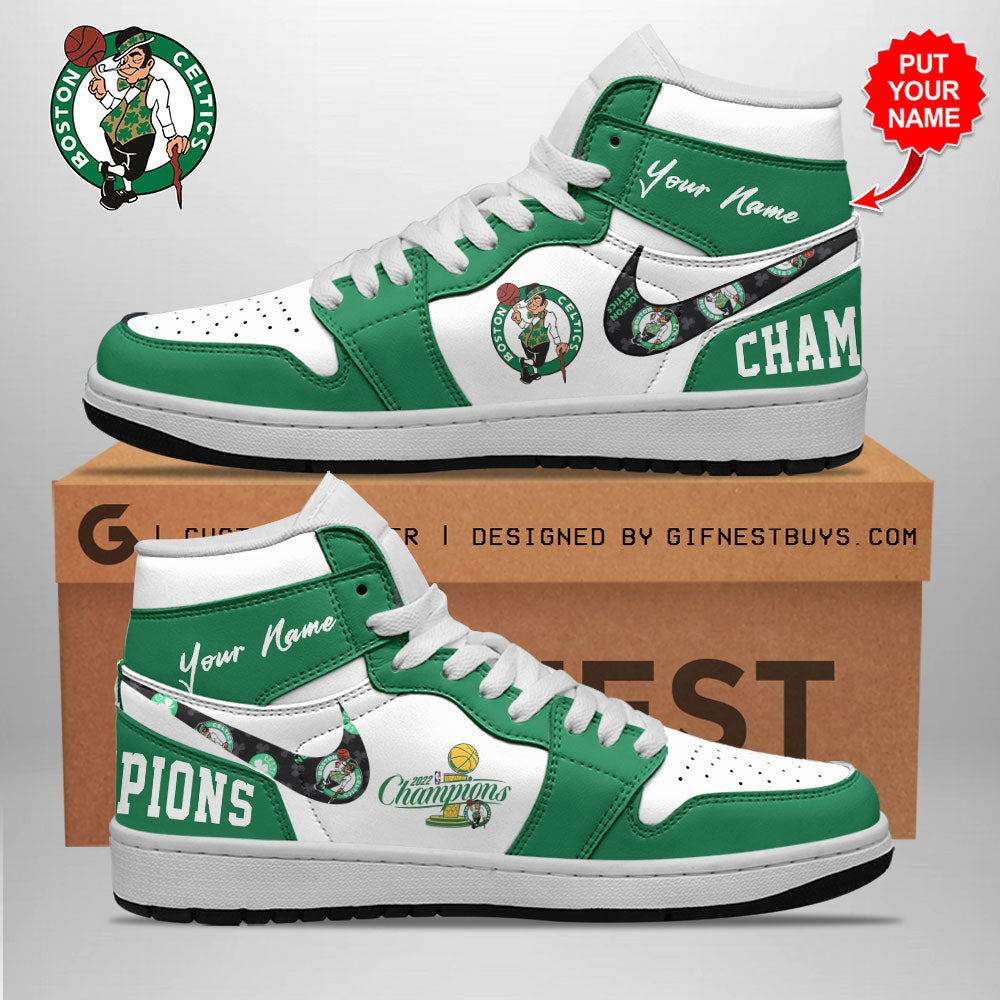 Ideafootwear Boston Celtics AJ1 High Sneakers Shoes For Men And Women 3