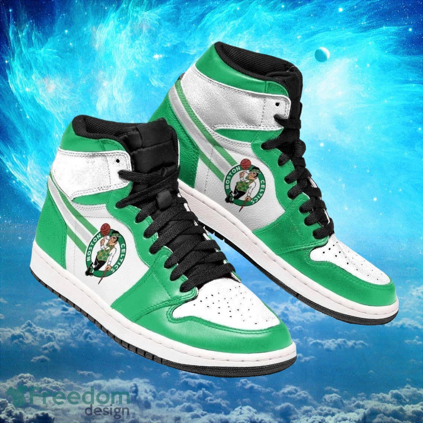 Ideafootwear Boston Celtics AJ1 High Sneakers Shoes For Men And Women 16