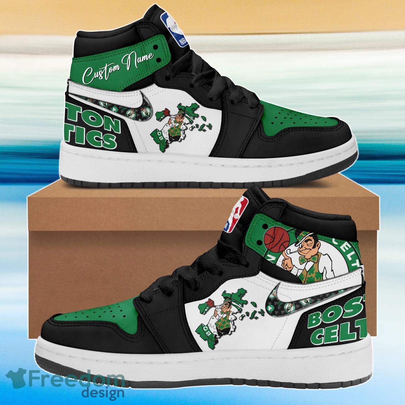 Ideafootwear Boston Celtics AJ1 High Sneakers Shoes For Men And Women 2