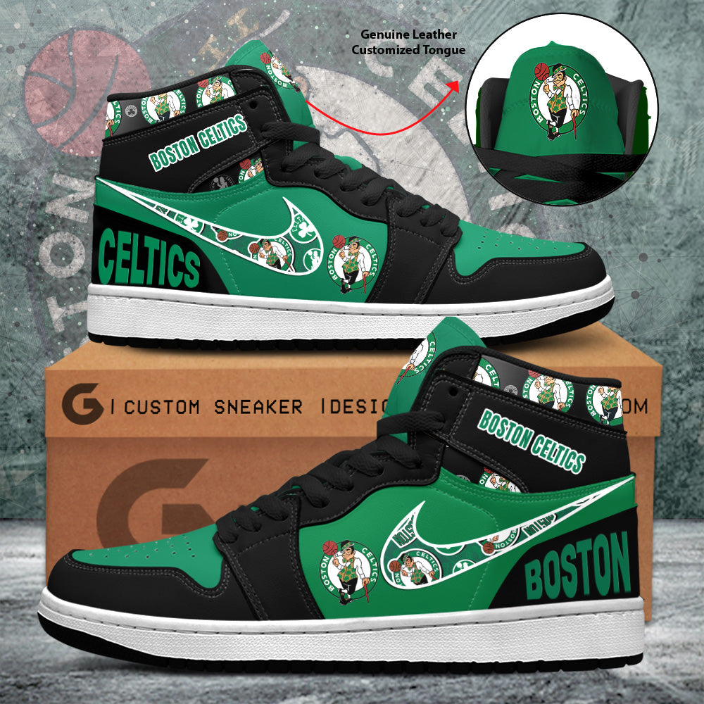 Ideafootwear Boston Celtics AJ1 High Sneakers Shoes For Men And Women 8