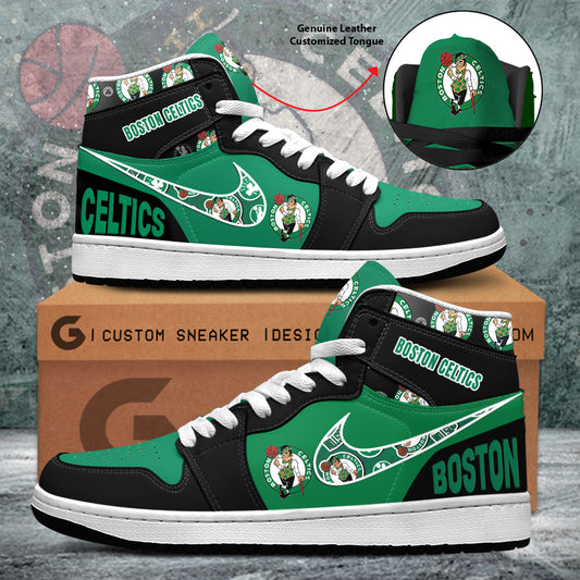 Ideafootwear Boston Celtics AJ1 High Sneakers Shoes For Men And Women 9