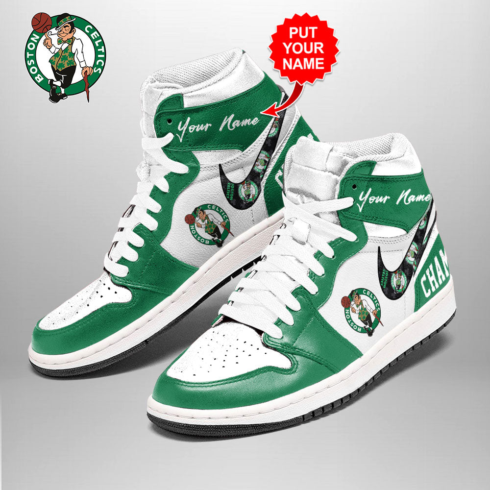 Ideafootwear Boston Celtics AJ1 High Sneakers Shoes For Men And Women 3