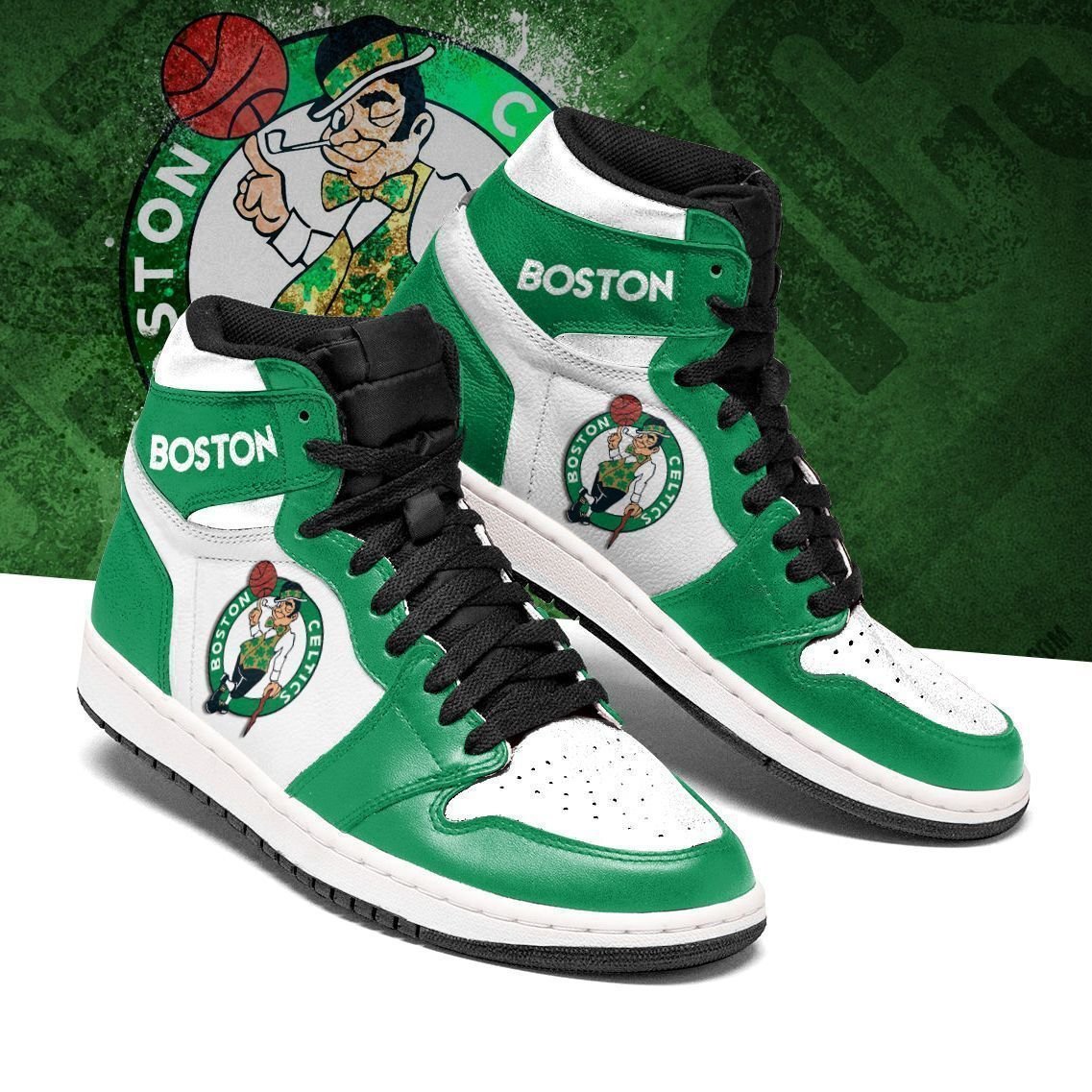 Ideafootwear Boston Celtics NBA AJ1 High Sneakers Shoes For Men And Women 6