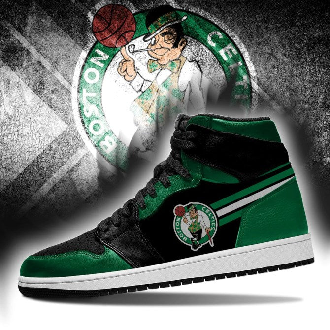 Ideafootwear Boston Celtics NBA AJ1 High Sneakers Shoes For Men And Women 2